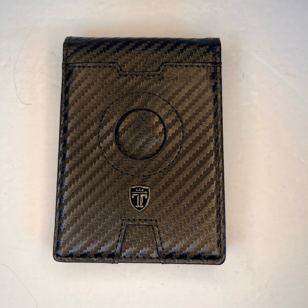 Travando Black Slim Wallet for Men Metal RFID Blocking Mens Wallet Card Case‎